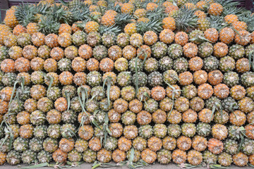 Fresh Pineapple In a local market