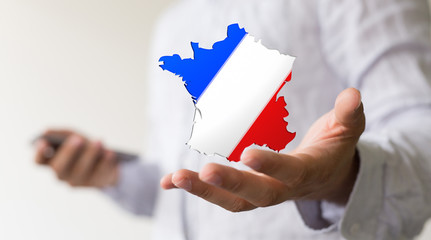 3d Digital France map country illustration