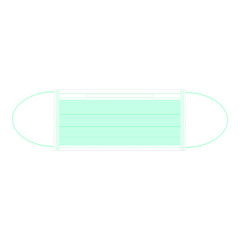 Face mask color on white background by illustration style.