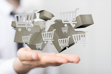 Transport Cardboard boxes, logistics and delivery concept digital 3d.