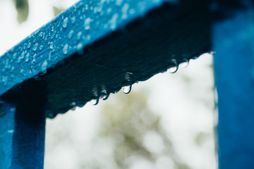 water drops on metal piece 