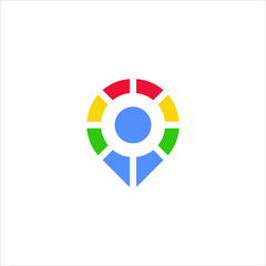 Obraz premium abstract location icon in full color