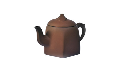 Chinese clay teapot with wite background