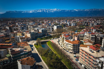 Panoramic view of Trikala city. Its a city in northwestern Thessaly, Greece, and the capital of the...