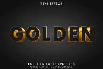3D Black Gold Editable Text Effect