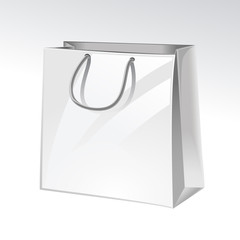 Empty Shopping Bag on white for advertising and branding. Vector illustration 