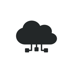 Single icon of a cloud computing with fill color style design