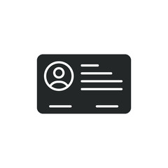 Id card icon with fill color style design