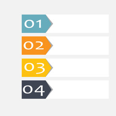 Obraz premium Infographic arrow elements design. Vector template with 4 options, steps, parts. Can be used for web, diagram graph, workflow layout, chart, report.