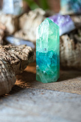Macro of mineral stone. Natural gemstones. Gemstones are full of healing energy and good vibes.