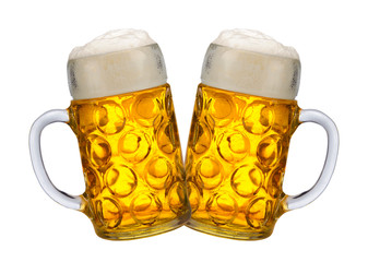 big traditional glass of Bavarian beer at Oktoberfest in Munich