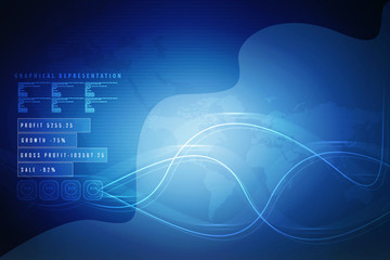 2D Digital Abstract Business Networking background