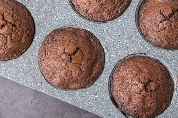 Chocolate muffins,brownies with nuts and chocolate