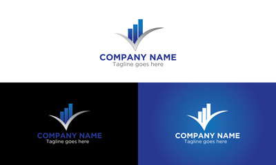 Fototapeta premium Market graph bar Logo design finance company concept.