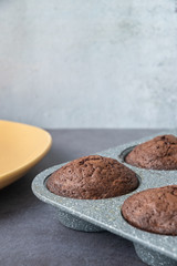 Chocolate muffins,brownies with nuts and chocolate