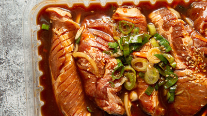 Korean spicy sauce marinated pork 