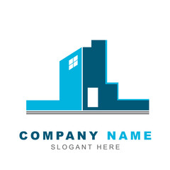 Real Estate logo vector design template. Modern architecture building icon shapes of city symbol can use for company brand, property agent, rental apartment, clean and construction service.