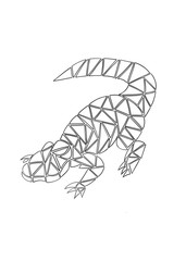illustration of Cartoon crocodile - Coloring book