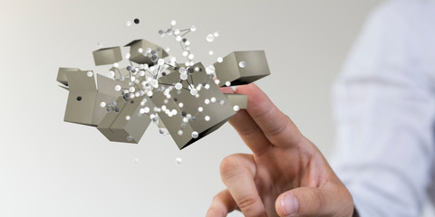 Transport Cardboard boxes, logistics and delivery concept digital 3d.