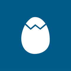 Egg Icon On Blue Background. Blue Flat Style Vector Illustration