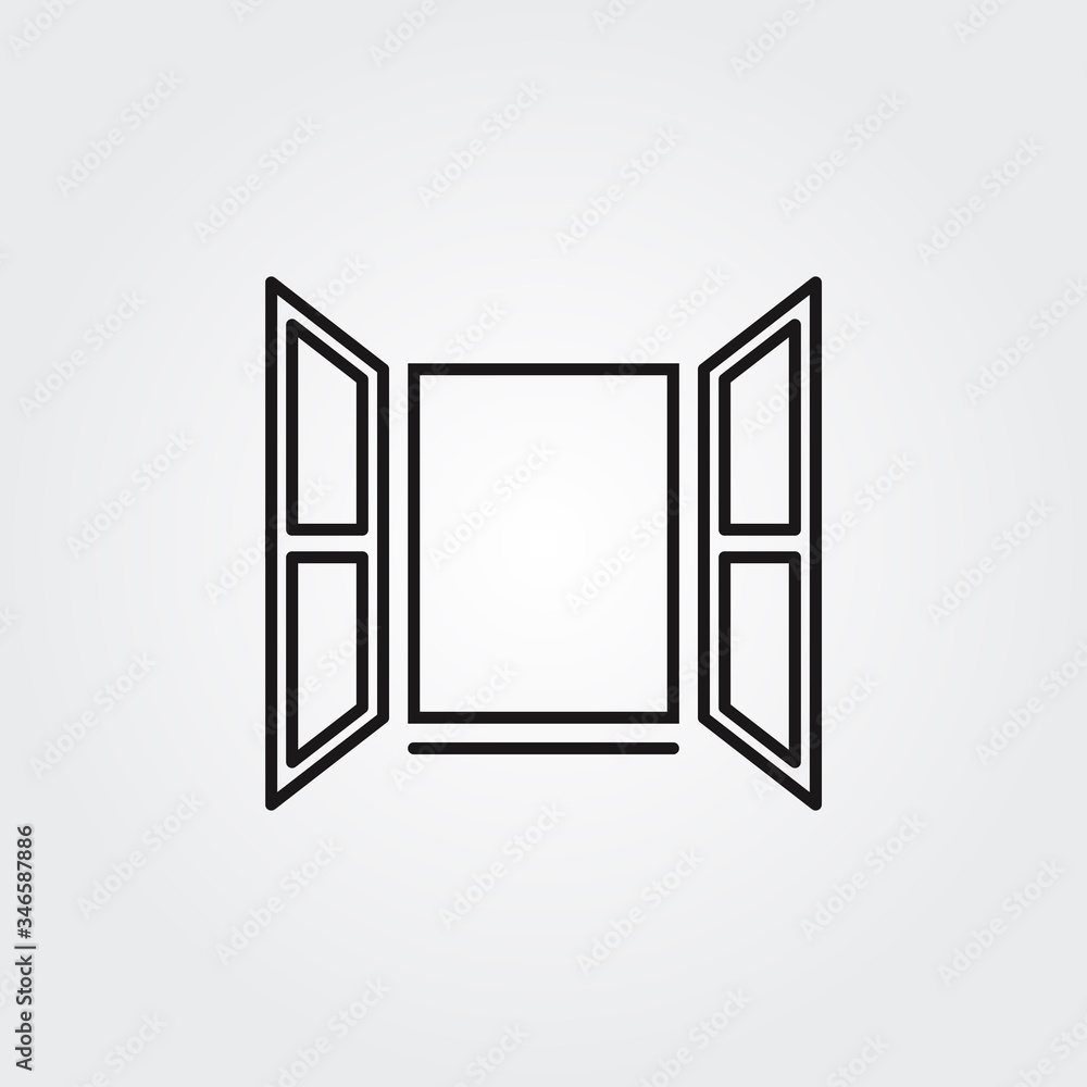 Wall mural opened window icon. vector