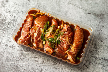 Korean spicy sauce marinated pork 