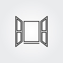 Opened window icon. Vector