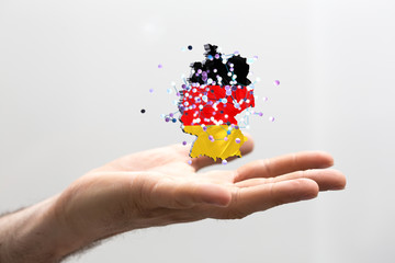 map of Germany. Wire frame 3D mesh