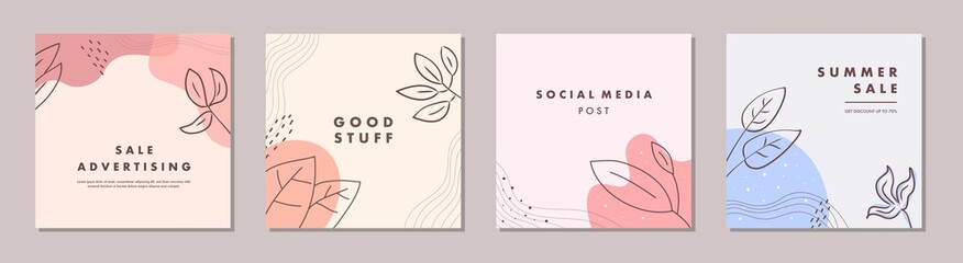 Sale square banner template for social media posts, mobile apps, banners design, web, and internet ads. Trendy abstract square template with colorful concept.
