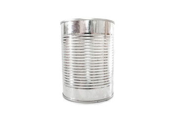 Tin can isolated on white background.