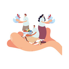 delivery team on the way to the customer with face mask