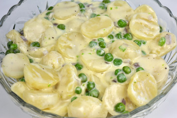 Creamed potato and peas