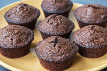 Chocolate muffins,brownies with nuts and chocolate
