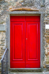 decorated and ancient door of historic building