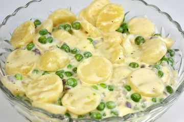 Creamed potato and peas