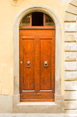 decorated and ancient door of historic building