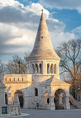 Statue of Saint Stephen I in Front of Fisherman's Bastion, Budapest.