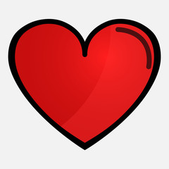 Heart shape vector, love illustration - ideal design for Valentine's day card background, love holiday, symbol, sign, romantic wedding invitation, red big heart icon. Vector