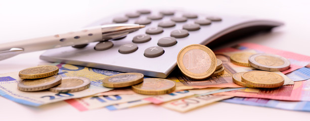 business and finance with Euro currency
