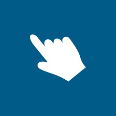 Obraz premium Hand Icon On Blue Background. Blue Flat Style Vector Illustration