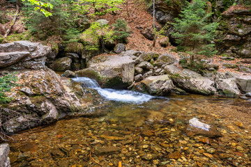 Obraz premium Wanderung zu den Rißloch Wasserfälle bei Bodenmais | Naturerlebnis Bayerischer Wald