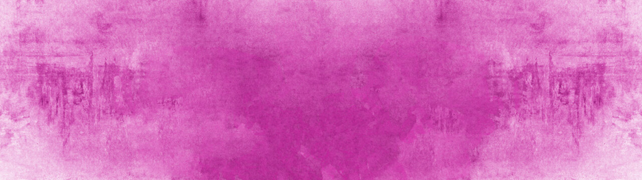 Abstract pink magenta watercolor painted paper texture background banner