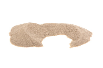Pile desert sand dune isolated on white background, clipping path