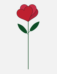 Red heart rose big