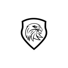 Eagle head shield icon design isolated on white background