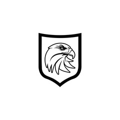 Eagle head shield icon design isolated on white background