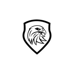 Eagle head shield icon design isolated on white background