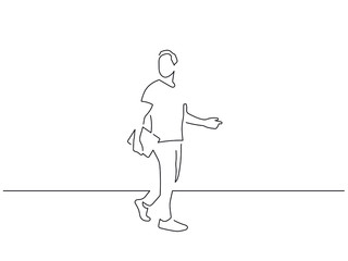 Full length people isolated line drawing, vector illustration design.