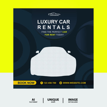 Rent a car Luxury Brand Social Media Post Banner