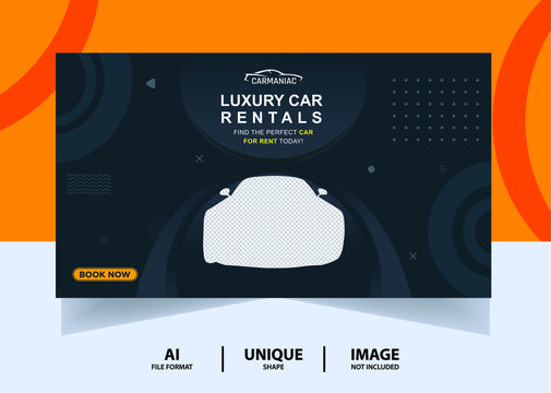 Rent a car Luxury Brand web Banner Design